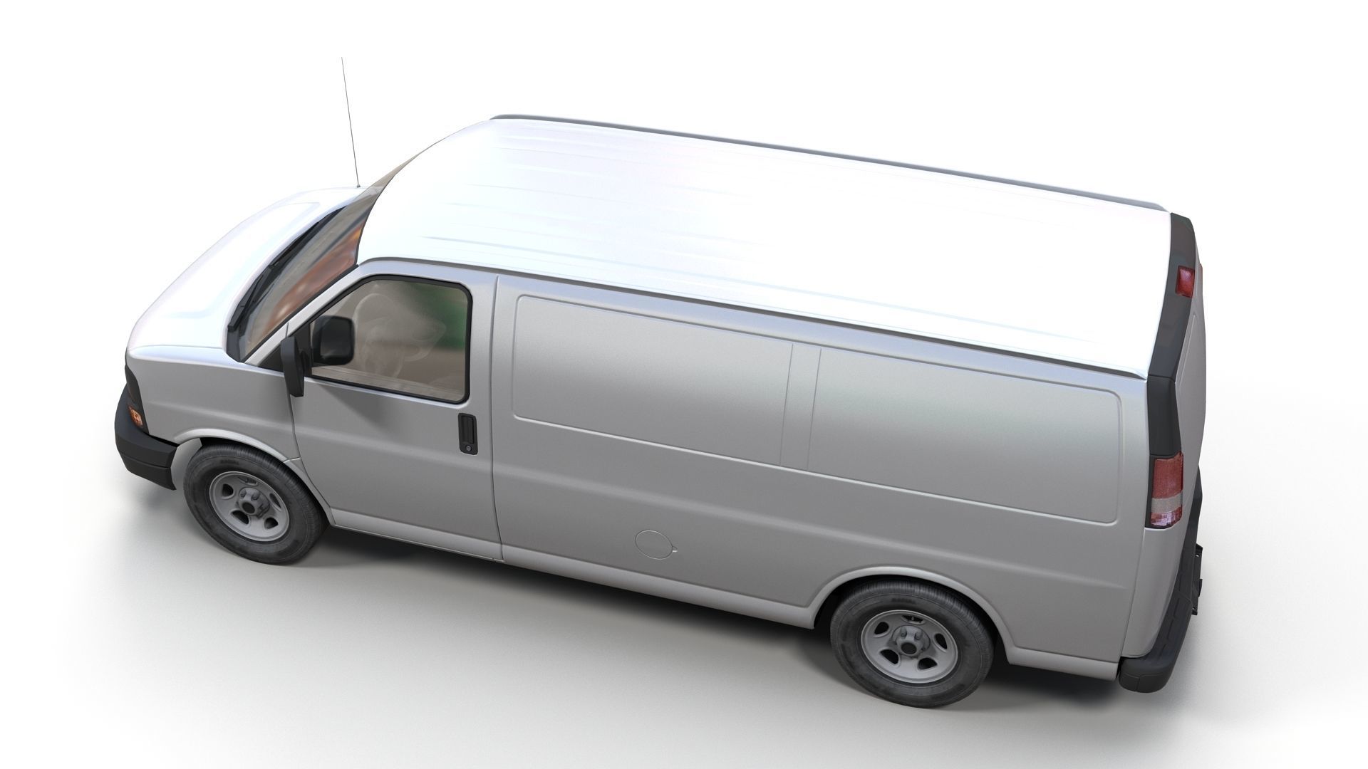 Generic industrial van Low-poly 3D model_5