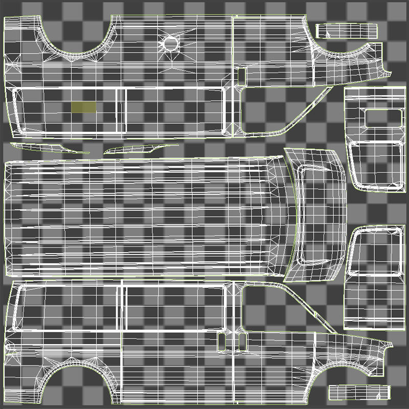 Generic industrial van Low-poly 3D model_41