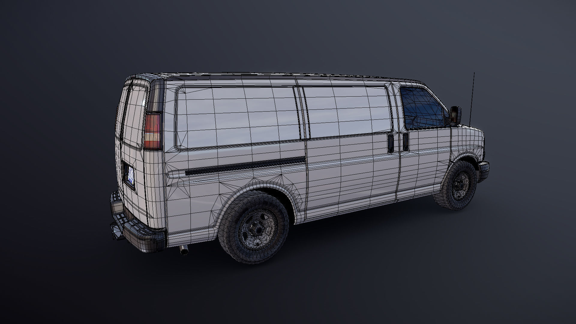 Generic industrial van Low-poly 3D model_26