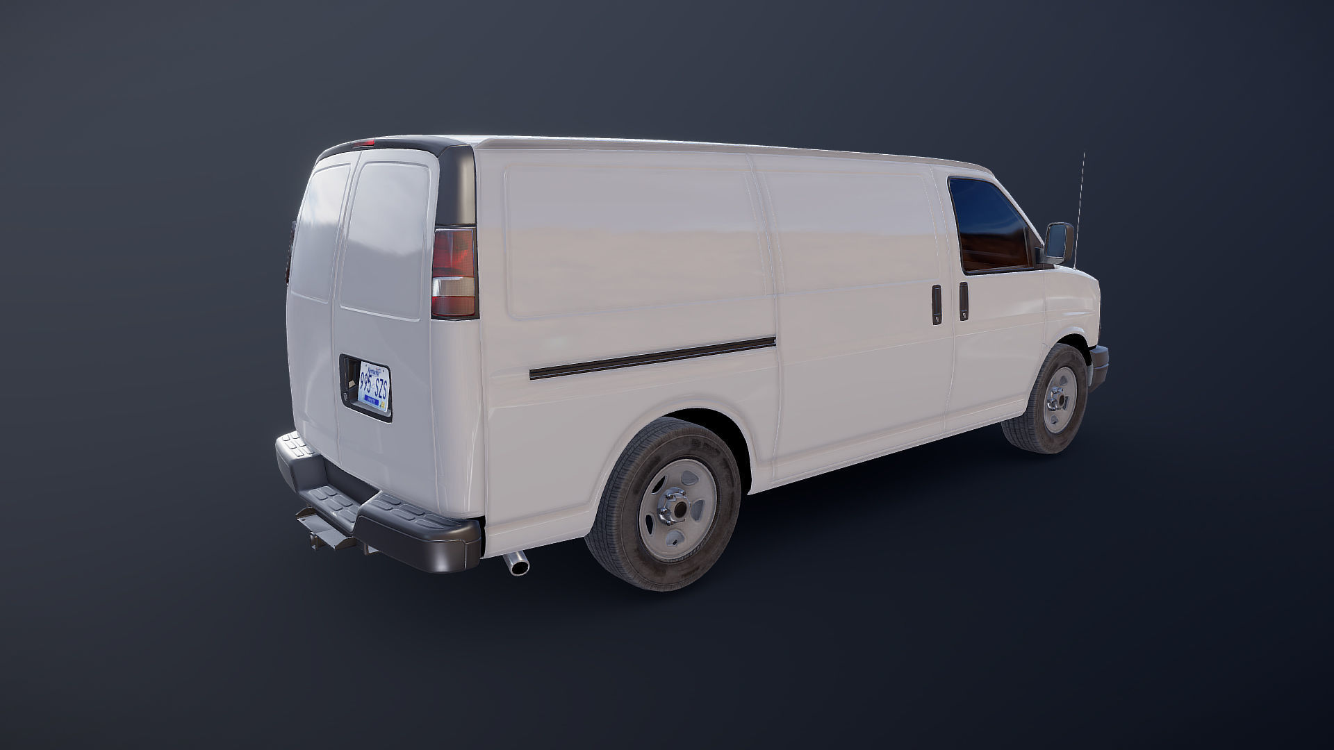 Generic industrial van Low-poly 3D model_18