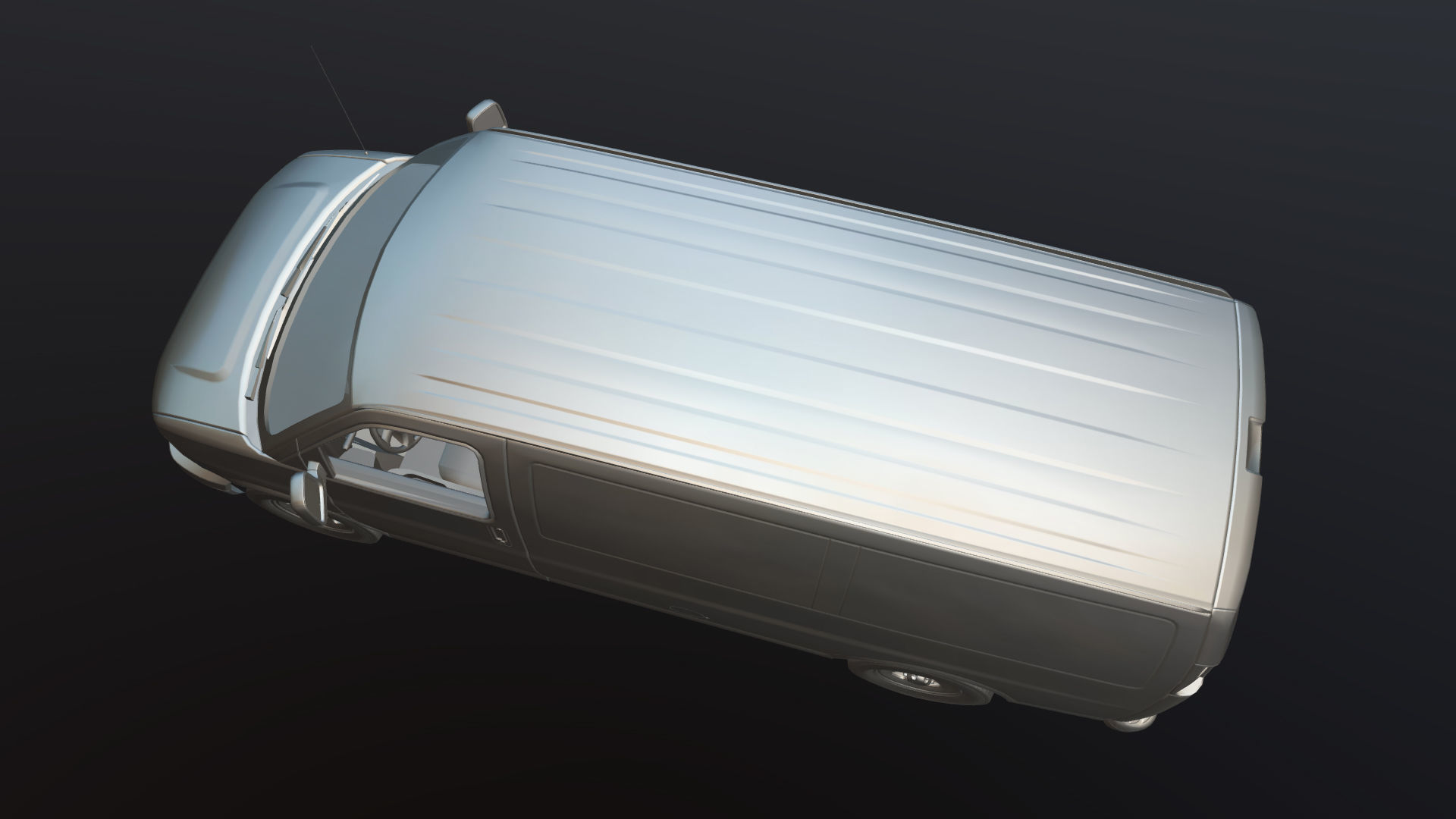 Generic industrial van Low-poly 3D model_32