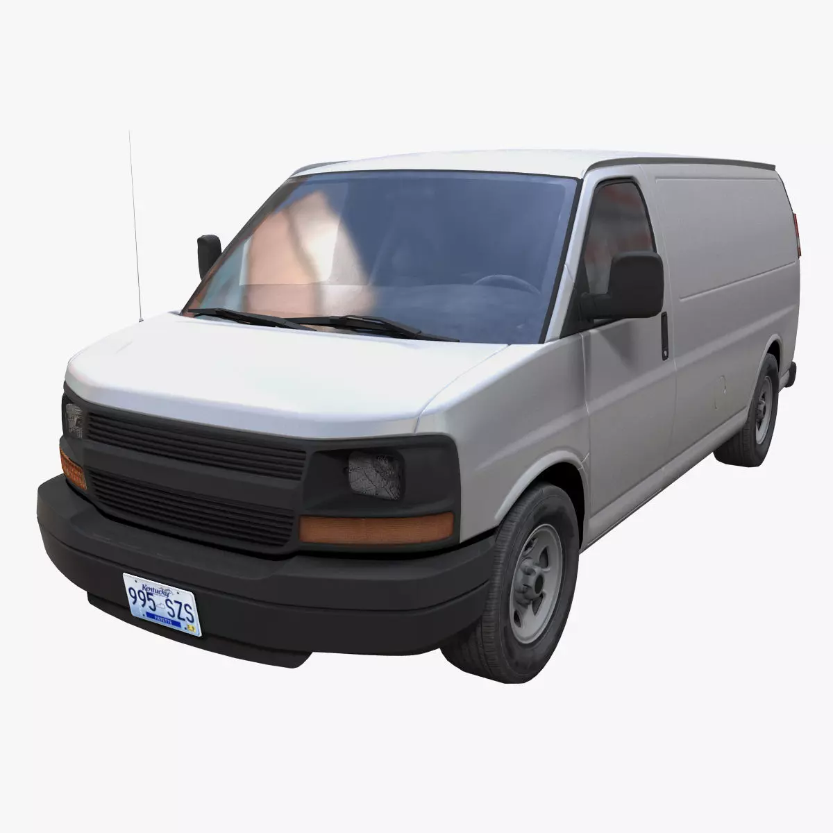 Generic industrial van Low-poly 3D model_0
