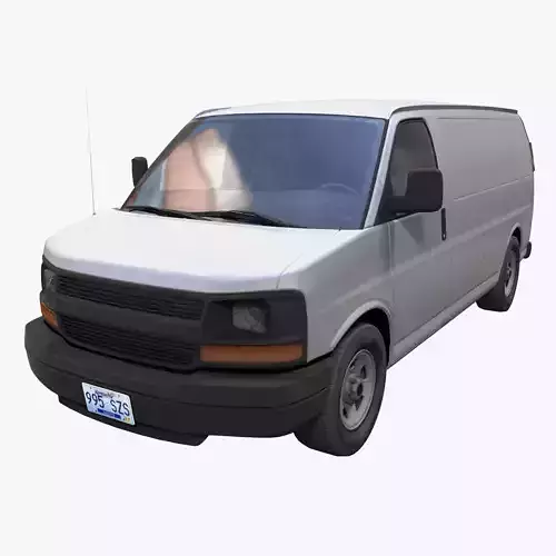 Generic industrial van Low-poly 3D model