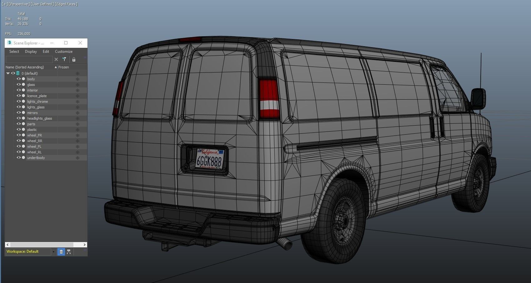 Generic industrial van Low-poly 3D model_35