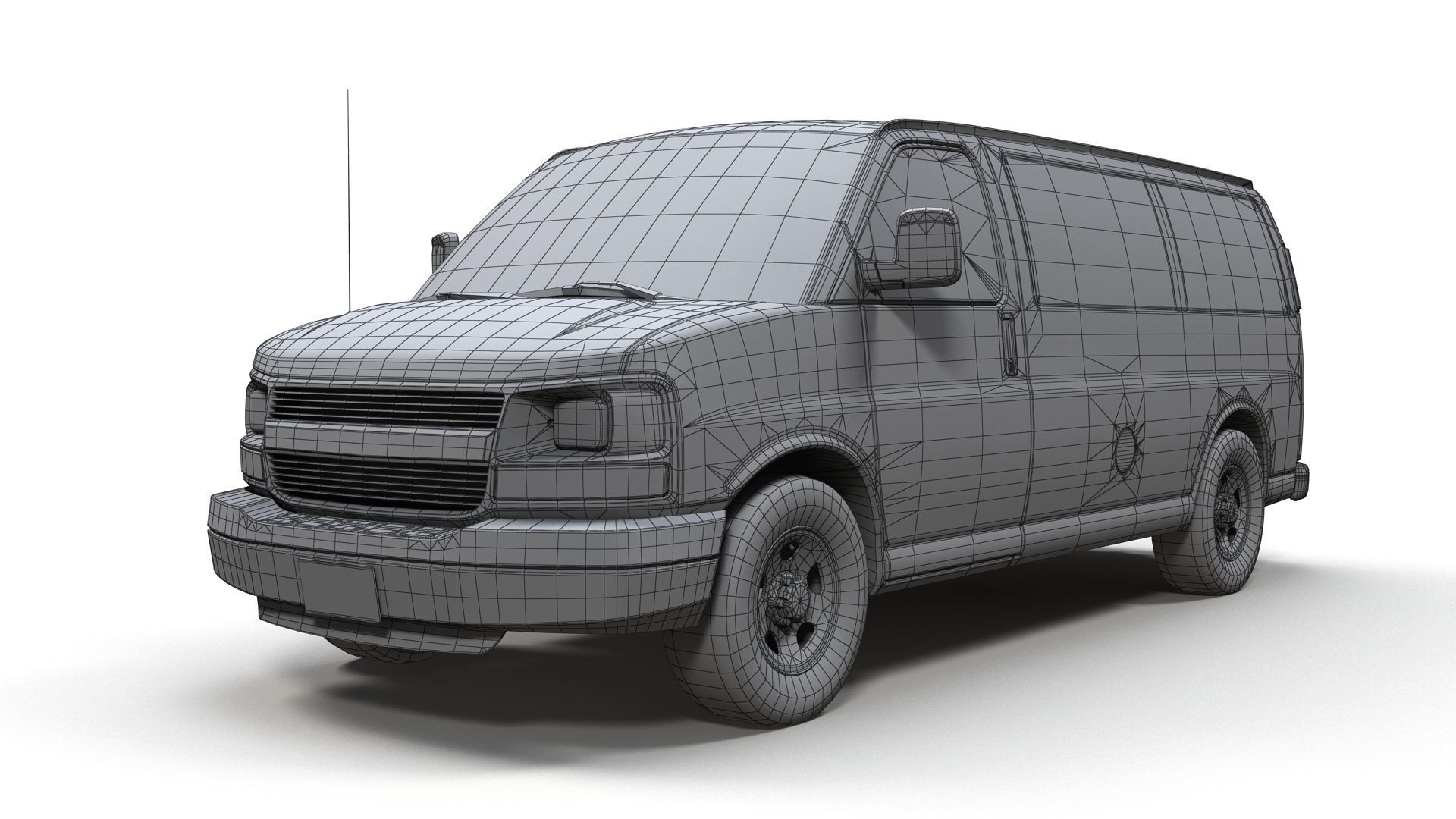 Generic industrial van Low-poly 3D model_9