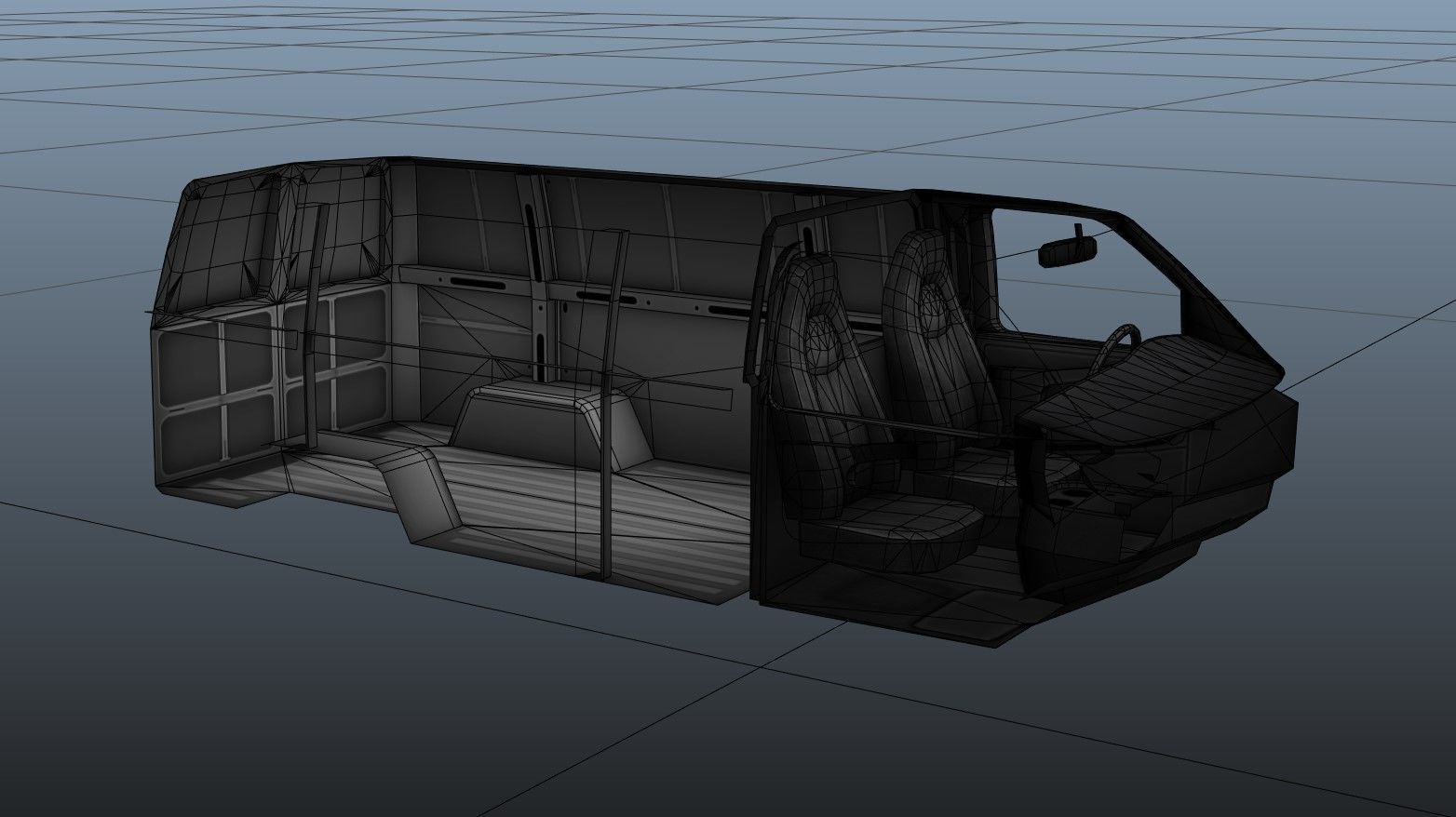 Generic industrial van Low-poly 3D model_39