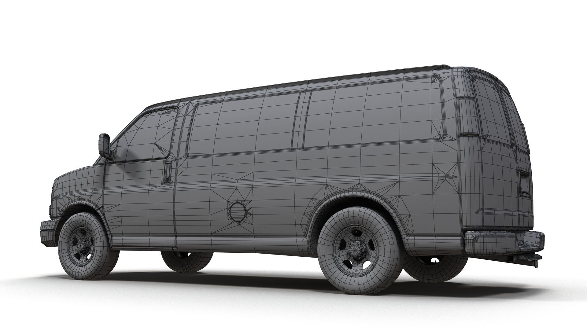 Generic industrial van Low-poly 3D model_14