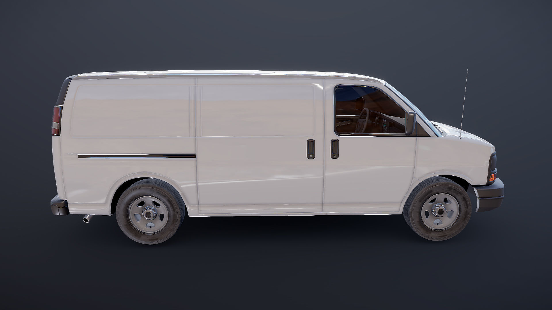 Generic industrial van Low-poly 3D model_20