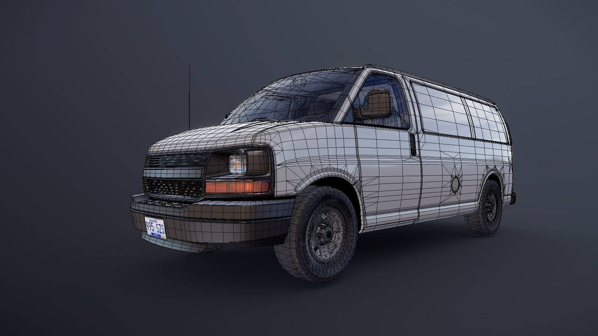 Generic industrial van Low-poly 3D model_25