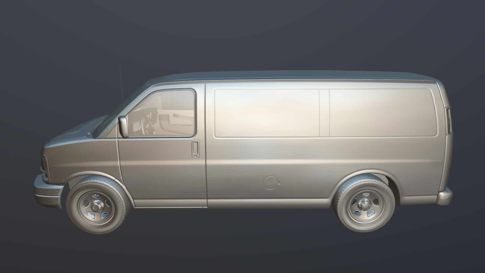 Generic industrial van Low-poly 3D model_31
