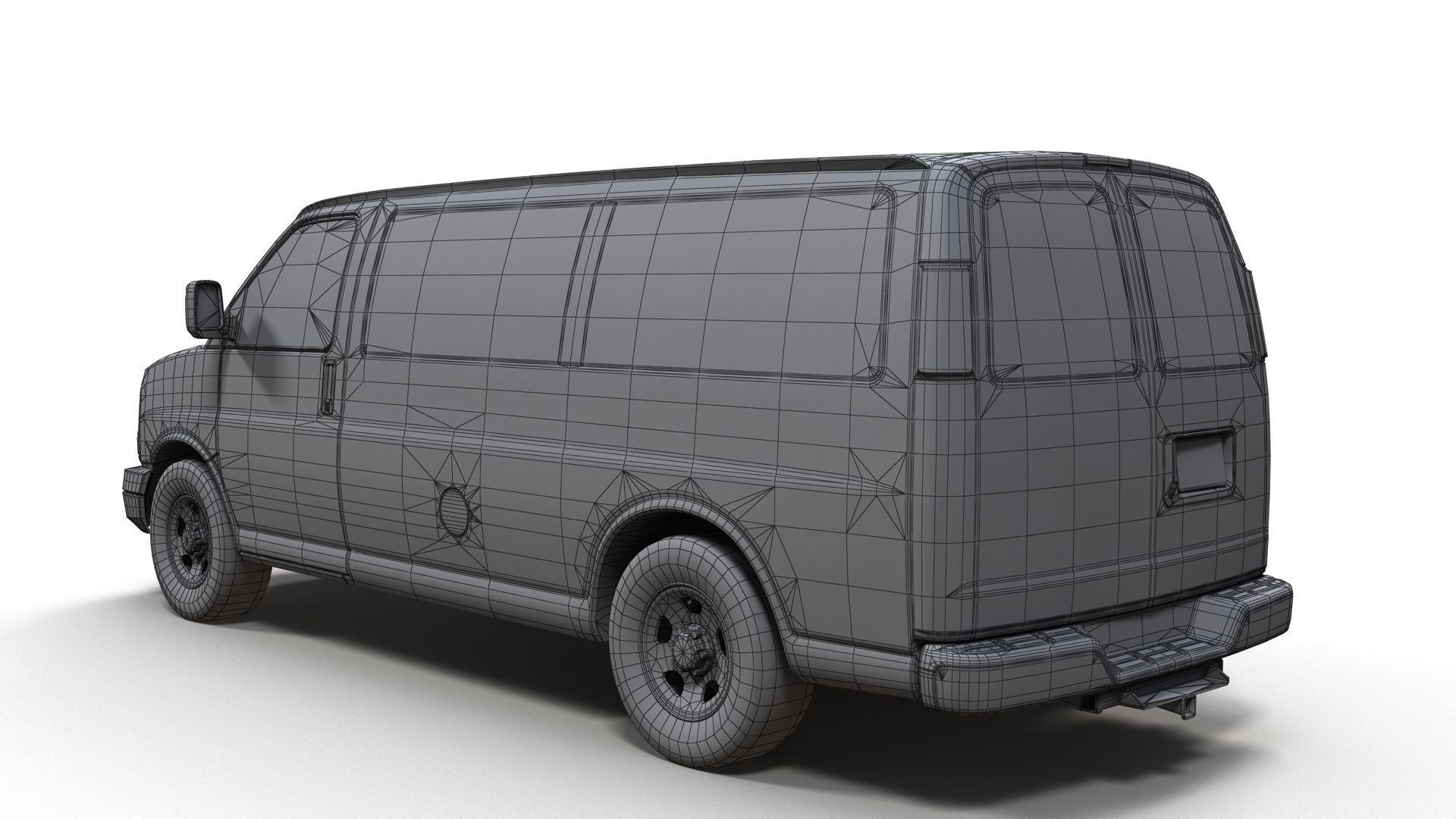 Generic industrial van Low-poly 3D model_12