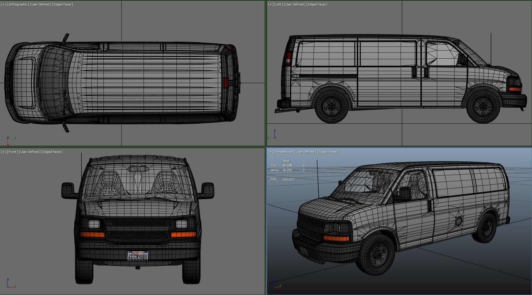 Generic industrial van Low-poly 3D model_37