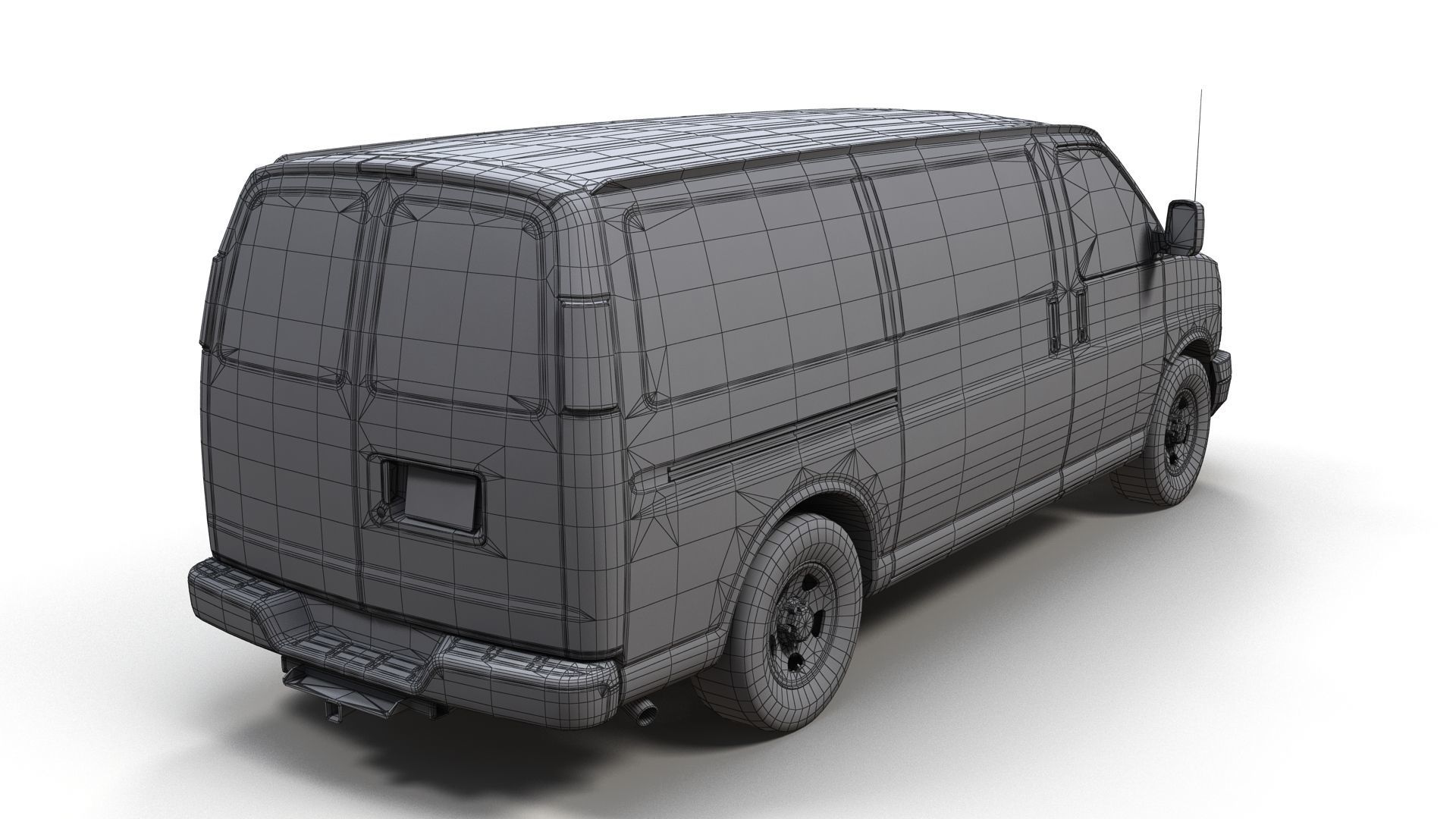 Generic industrial van Low-poly 3D model_10