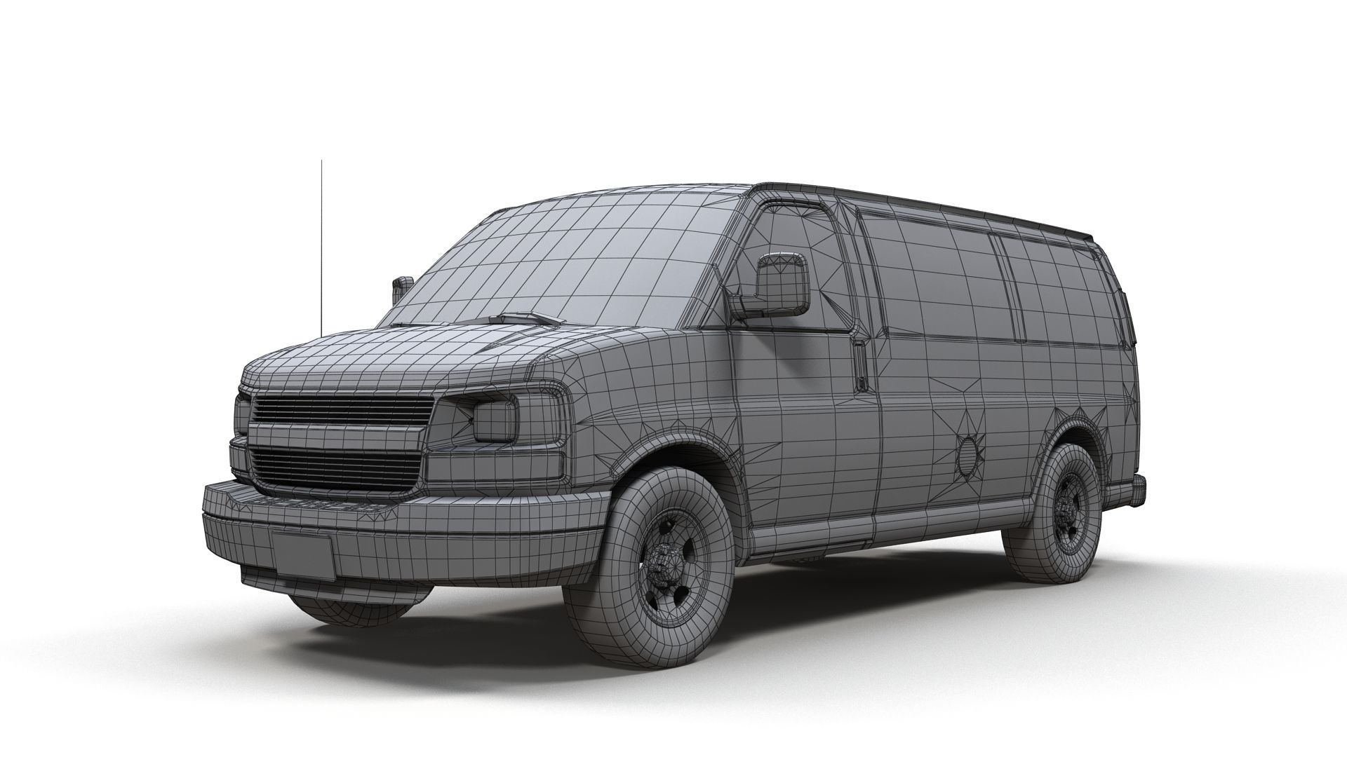 Generic industrial van Low-poly 3D model_16
