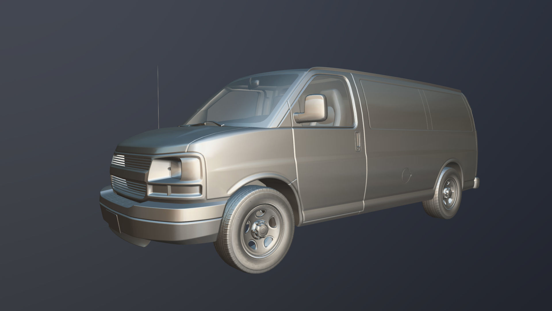 Generic industrial van Low-poly 3D model_29