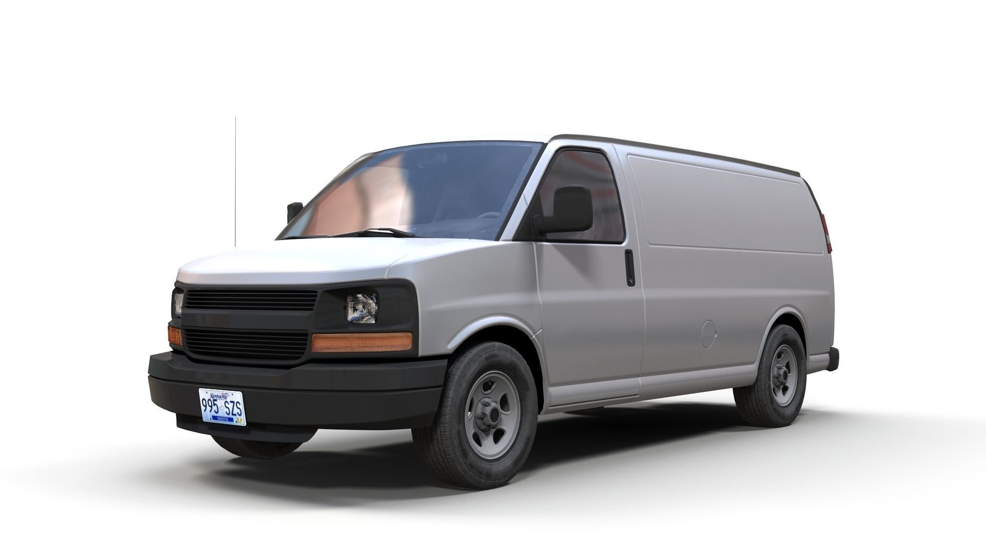 Generic industrial van Low-poly 3D model_8