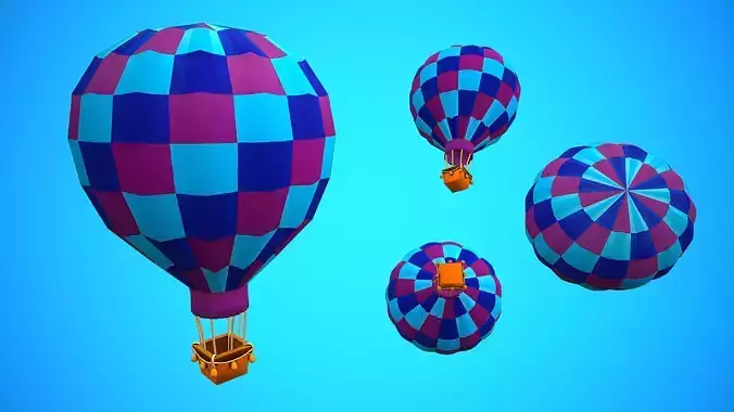 HOT AIR BALLOON CARTOON STYLIZED 01