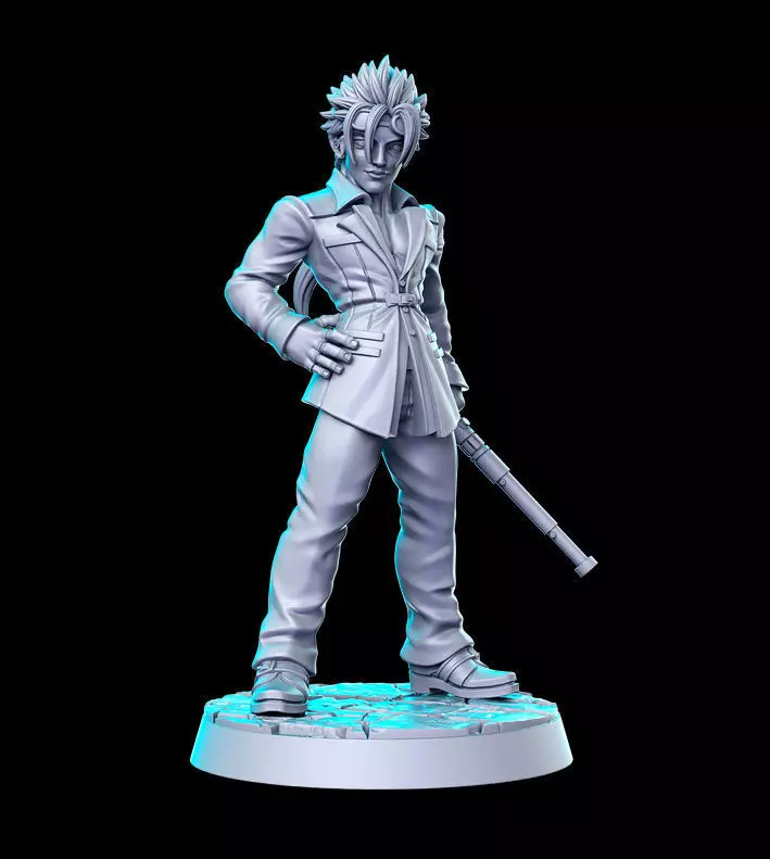 Reno shinra Final Fantasy 32mm Pre-supported 3D print model_0