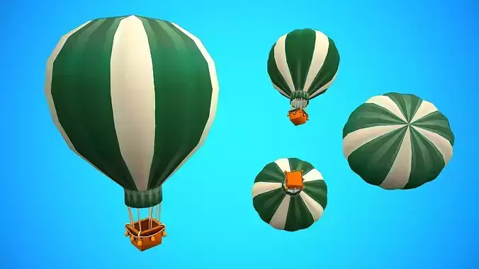 HOT AIR BALLOON CARTOON STYLIZED 03