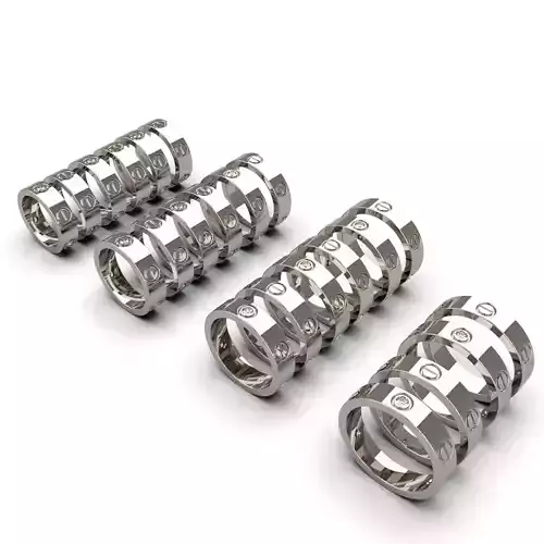 Wedding rings with bolts all sizes