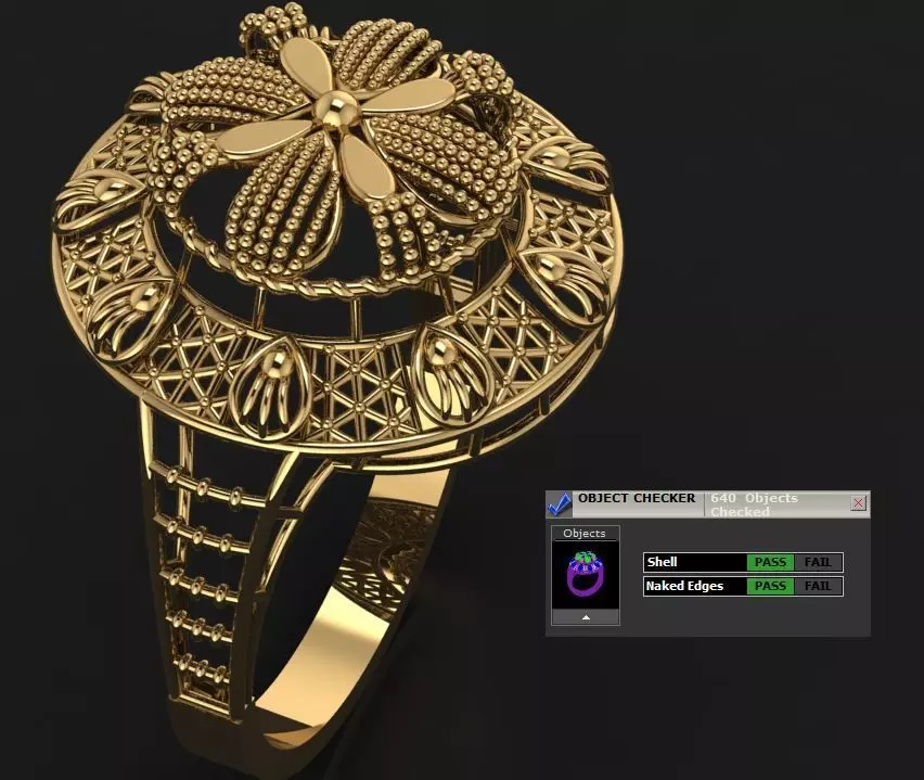 Traditional Indian Katak Gold Ring - 3D Print File  3D print model_0