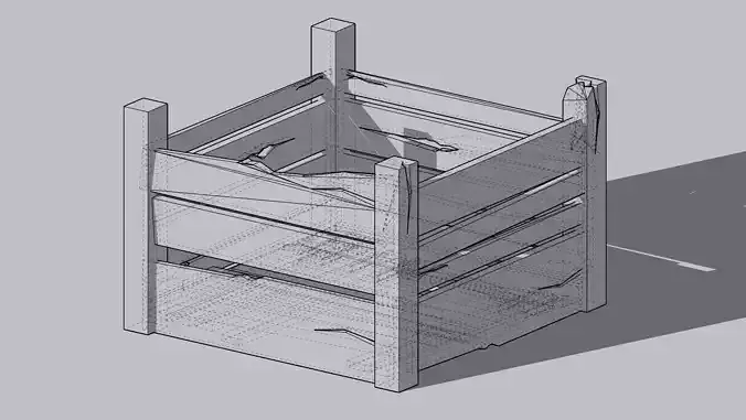 Wooden crate 3D model