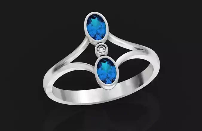 ring with two oval stones