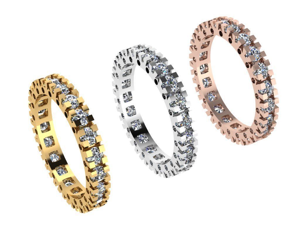 Ring409 diamond eternity ring gold 3D print model_4