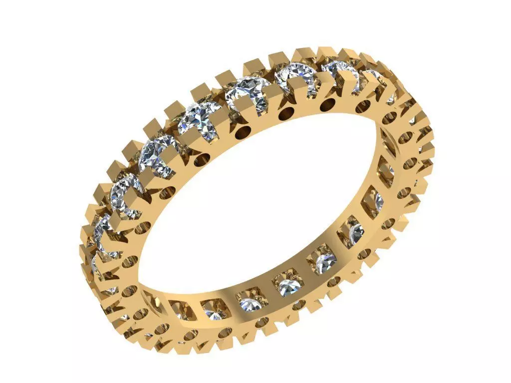 Ring409 diamond eternity ring gold 3D print model_0