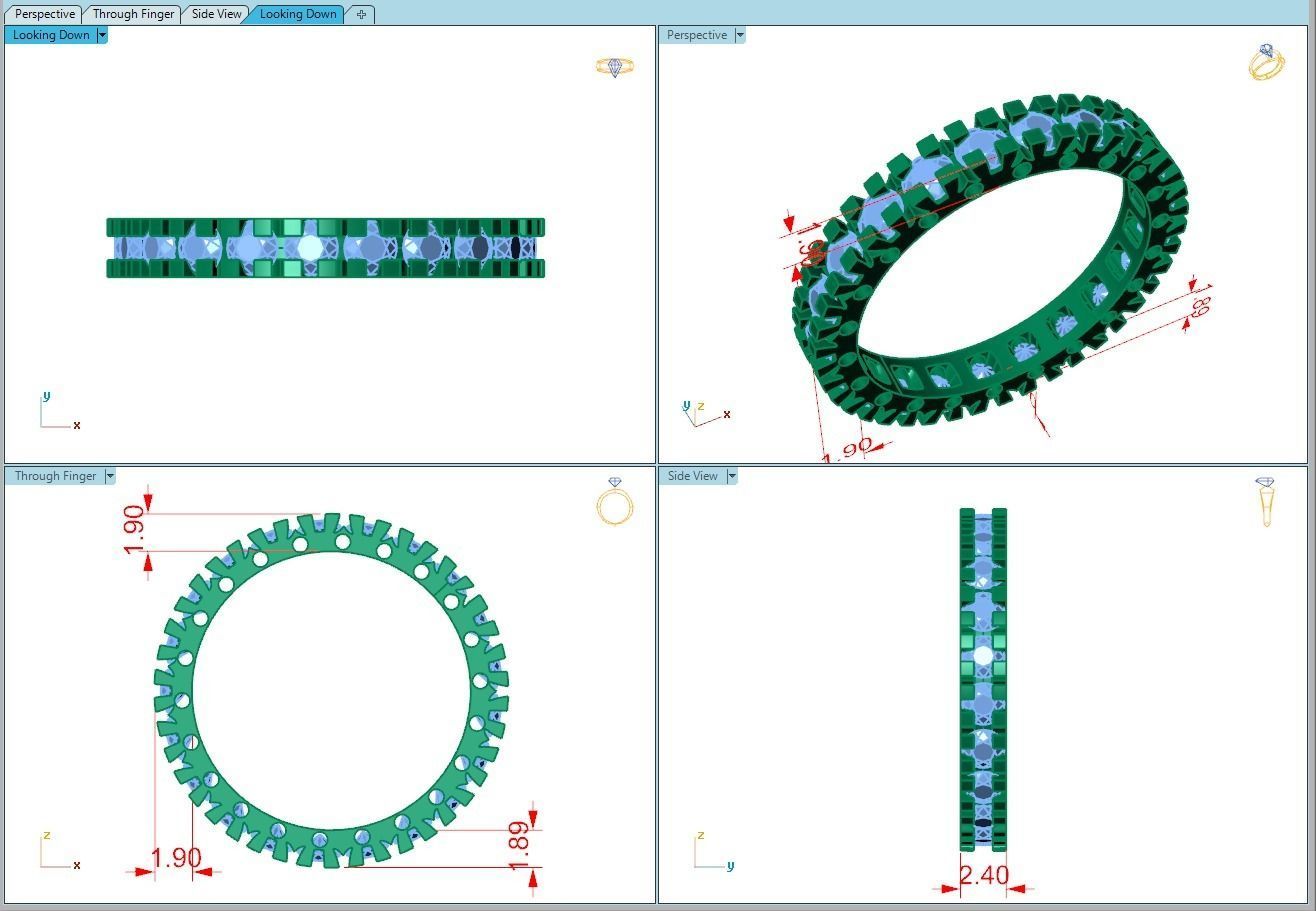 Ring409 diamond eternity ring gold 3D print model_5