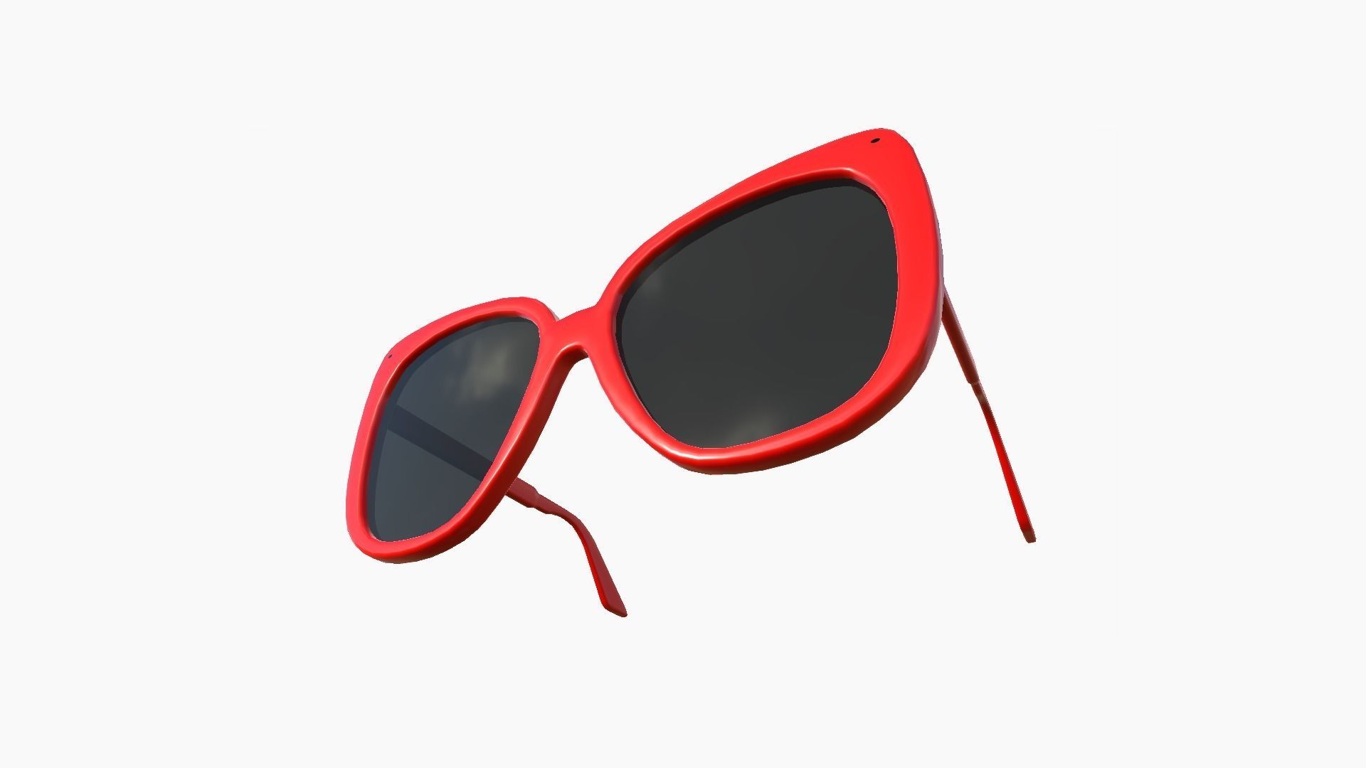 Sunglass J01 Red - Character Design Fashion Low-poly 3D model_4