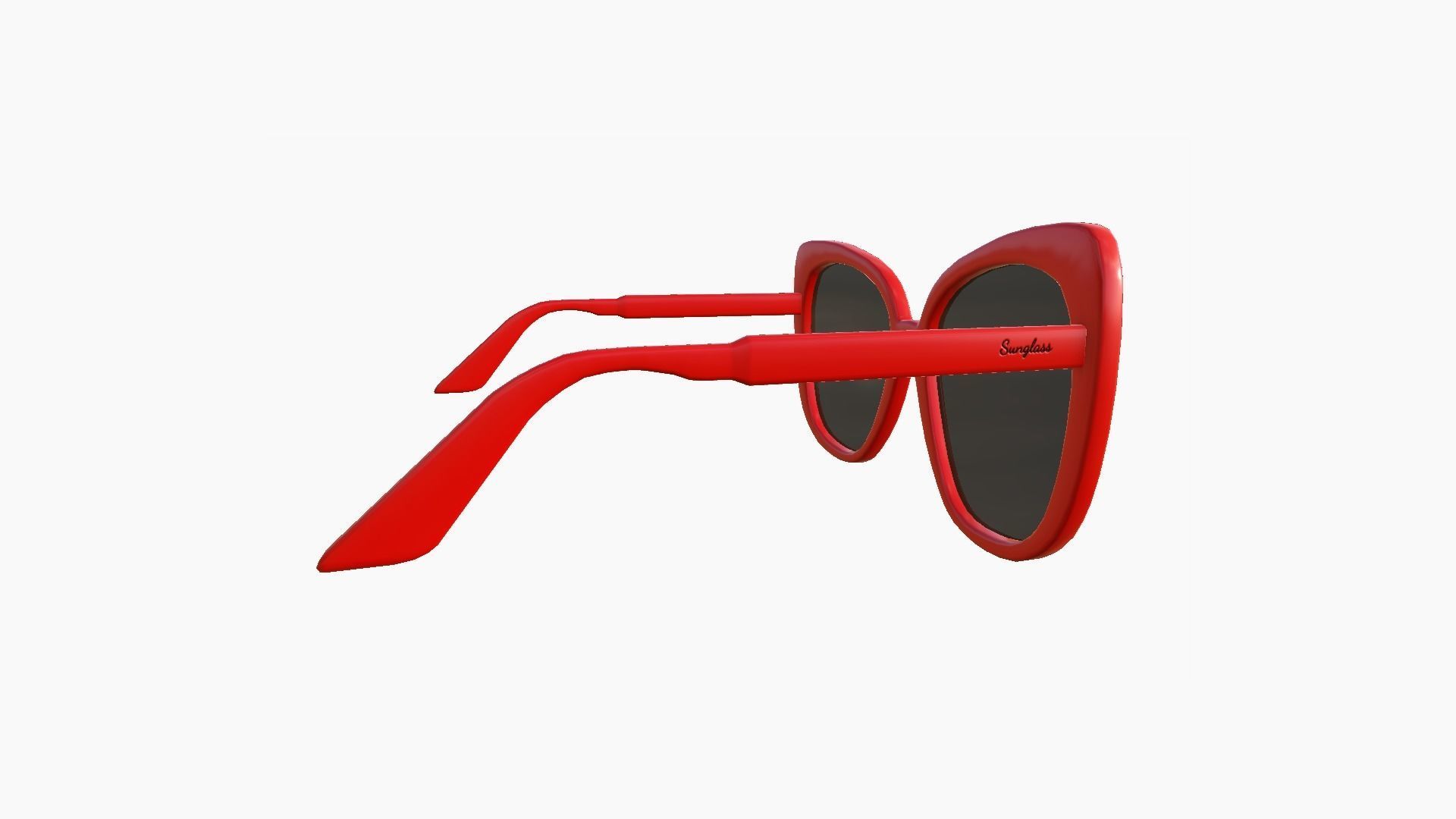 Sunglass J01 Red - Character Design Fashion Low-poly 3D model_3