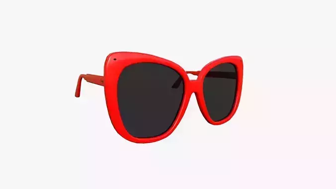 Sunglass J01 Red - Character Design Fashion Low-poly 3D model