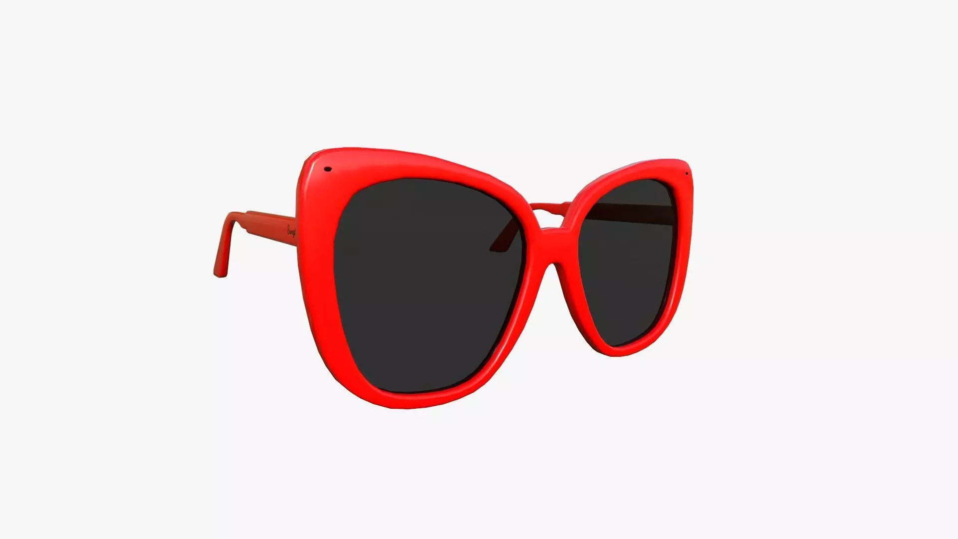 Sunglass J01 Red - Character Design Fashion Low-poly 3D model_0