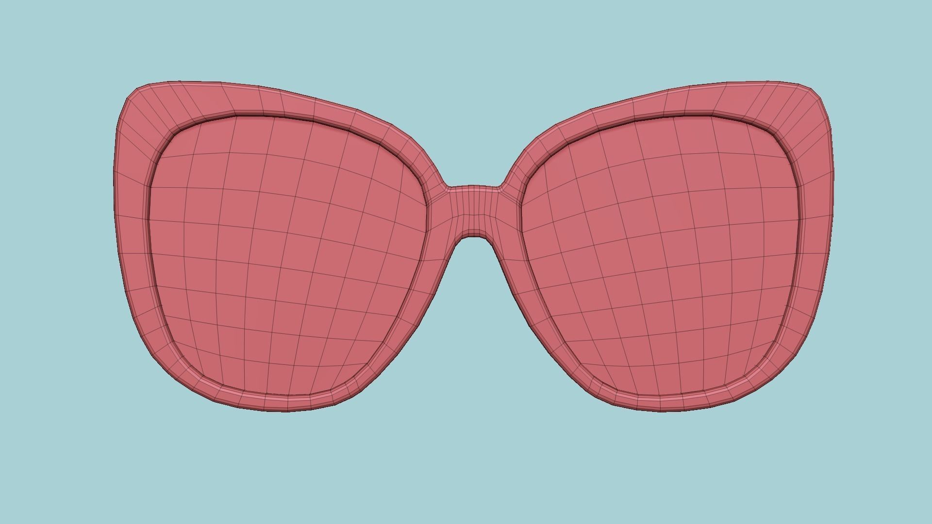 Sunglass J01 Red - Character Design Fashion Low-poly 3D model_12