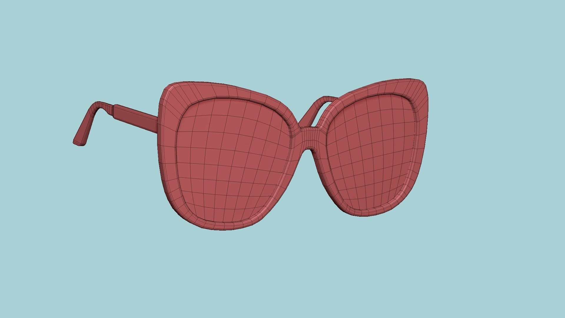 Sunglass J01 Red - Character Design Fashion Low-poly 3D model_13