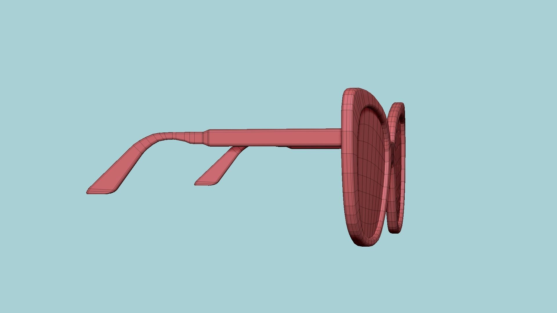 Sunglass J01 Red - Character Design Fashion Low-poly 3D model_14