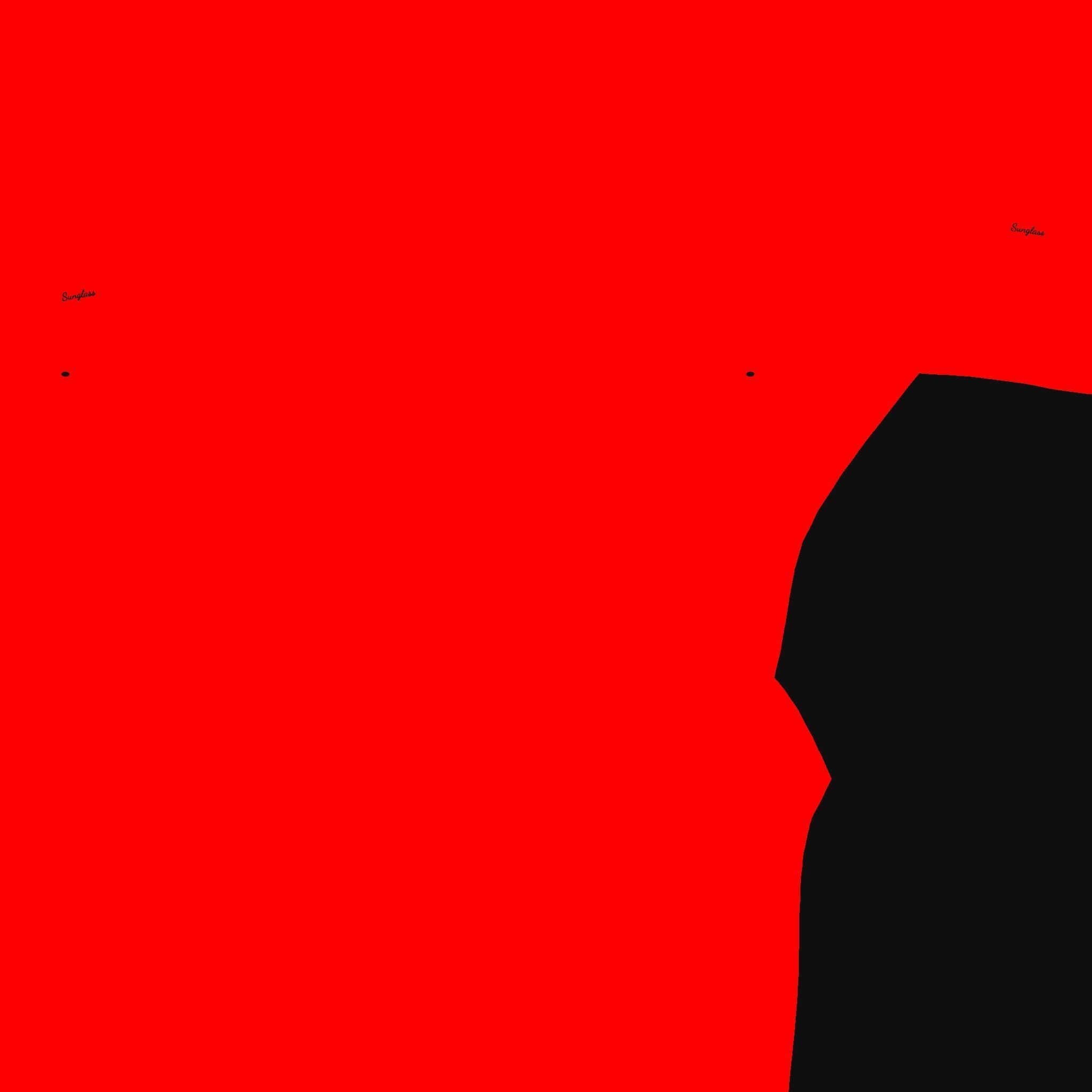 Sunglass J01 Red - Character Design Fashion Low-poly 3D model_17