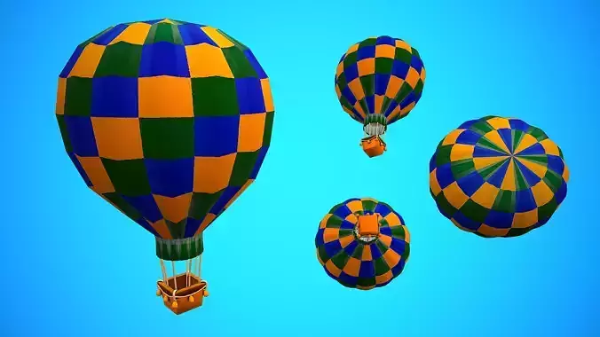 HOT AIR BALLOON CARTOON STYLIZED 04
