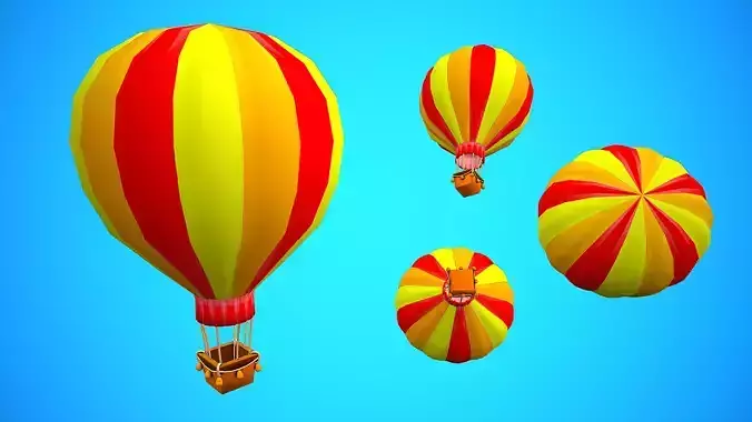 HOT AIR BALLOON CARTOON STYLIZED 08