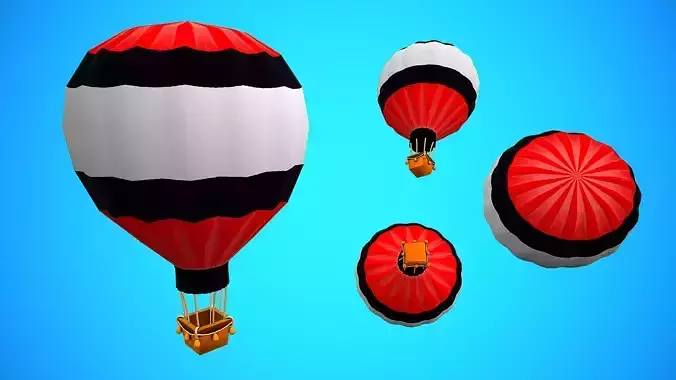 HOT AIR BALLOON CARTOON STYLIZED 10