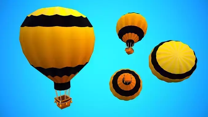 HOT AIR BALLOON CARTOON STYLIZED 12