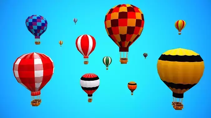 HOT AIR BALLOON CARTOON STYLIZED COLLECTION