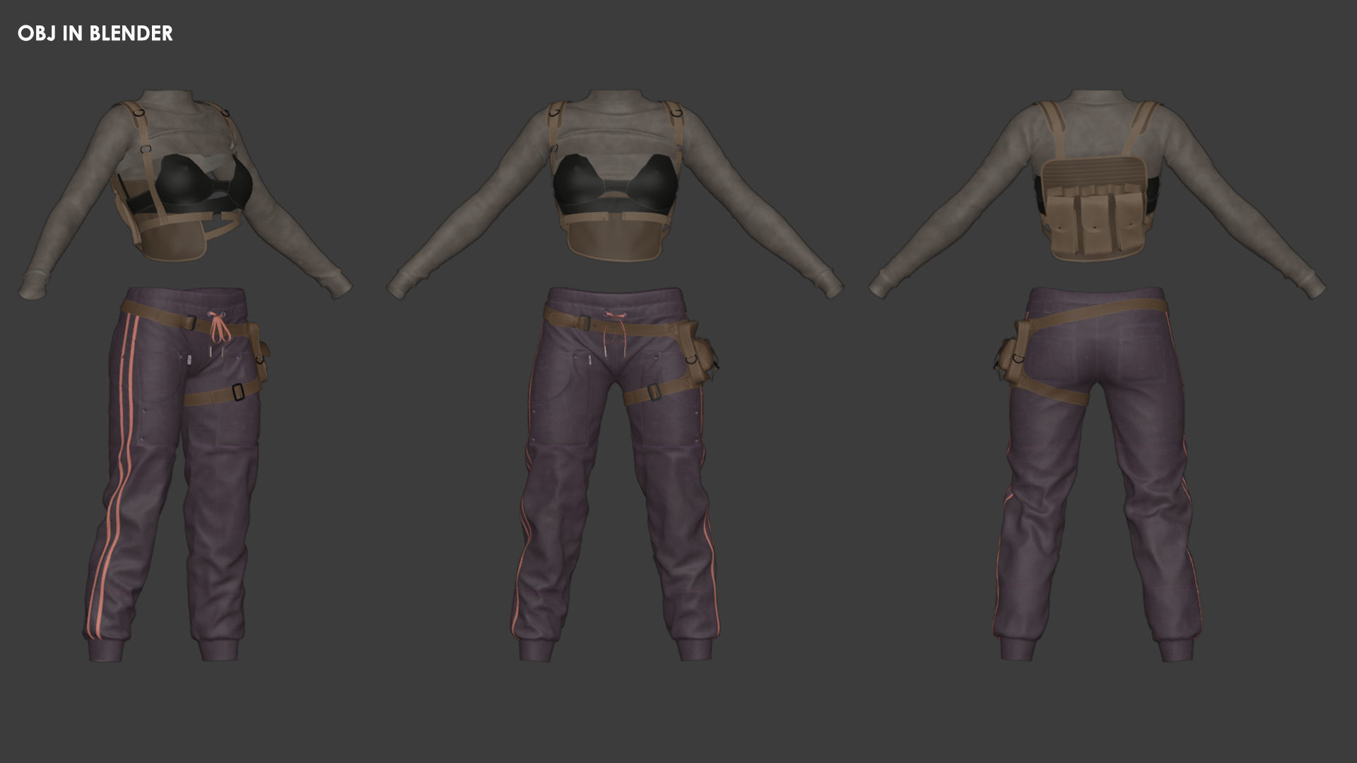 Girls Outfit 12 - Marvelous Designer with Video Process 3D model_6