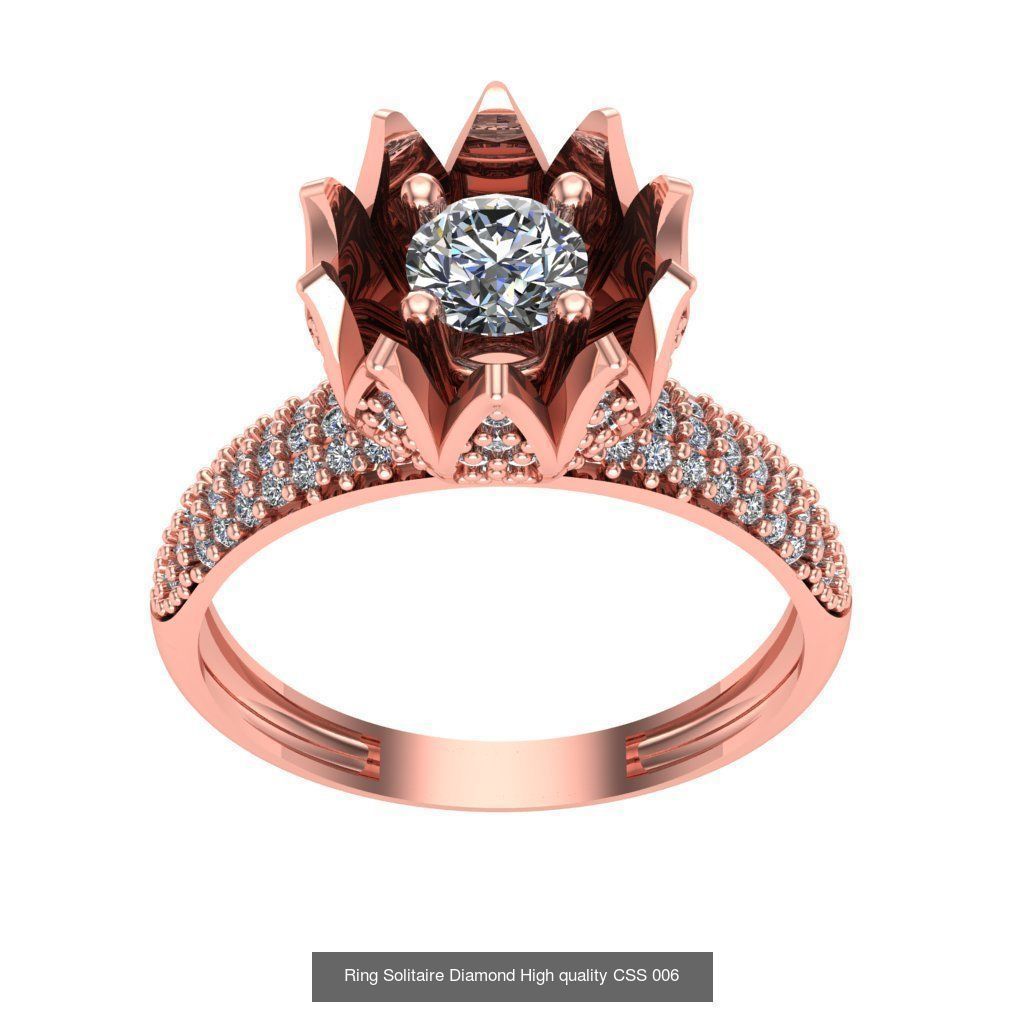 20 Rings Solitaire Diamond High quality  3D Model Collection_8