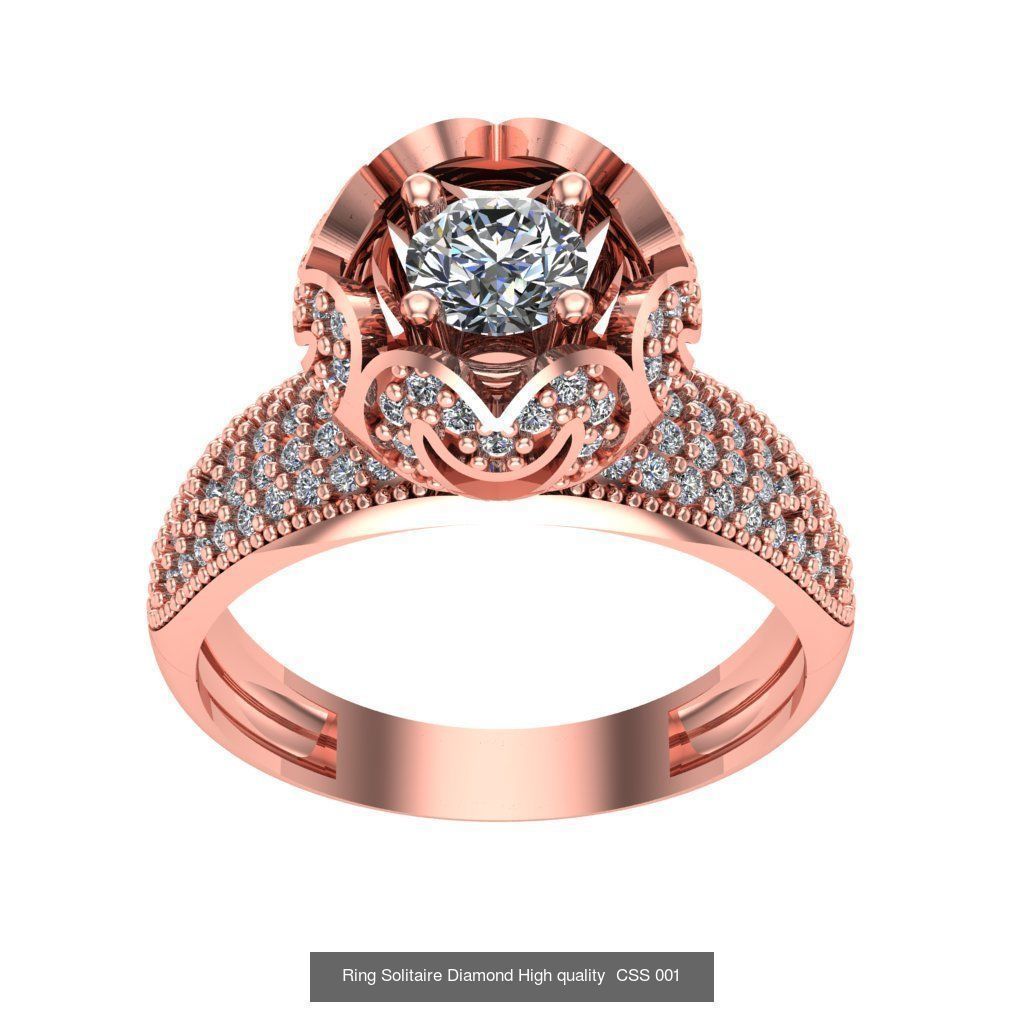20 Rings Solitaire Diamond High quality  3D Model Collection_3