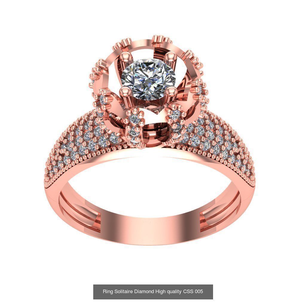 20 Rings Solitaire Diamond High quality  3D Model Collection_7