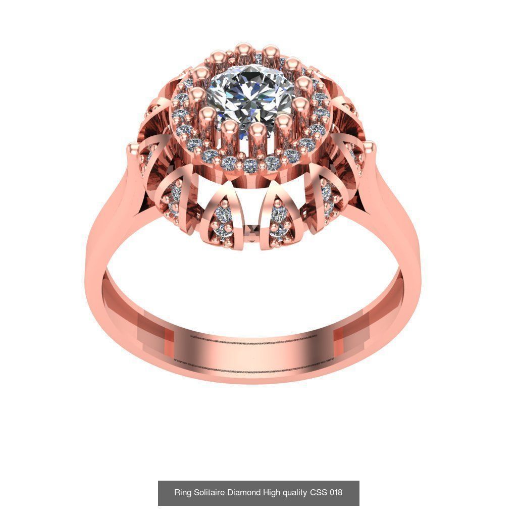 20 Rings Solitaire Diamond High quality  3D Model Collection_20