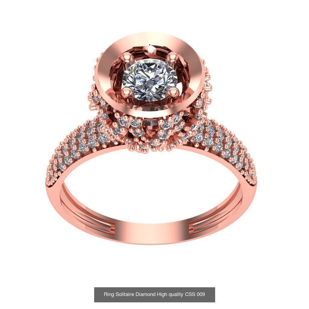 20 Rings Solitaire Diamond High quality  3D Model Collection_11