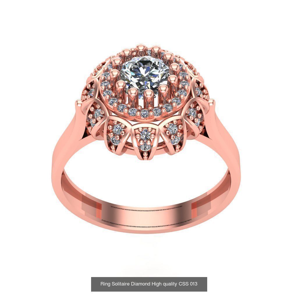 20 Rings Solitaire Diamond High quality  3D Model Collection_15